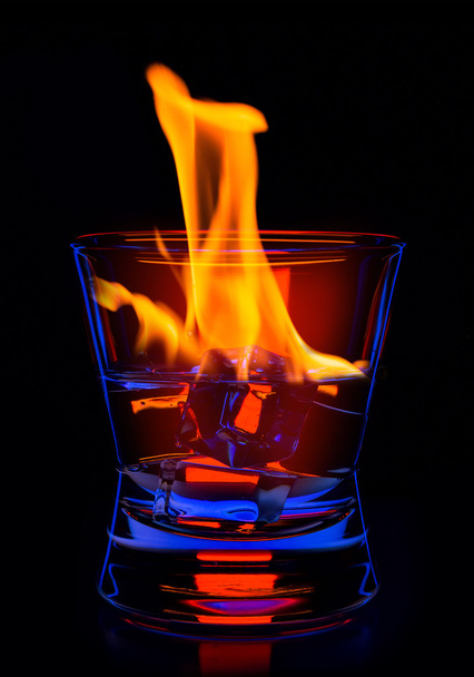 hot drink shots in bar on color abstract background - Photo, image
