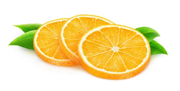 Fatias de frutas de laranja isoladas
 - Foto, Imagem