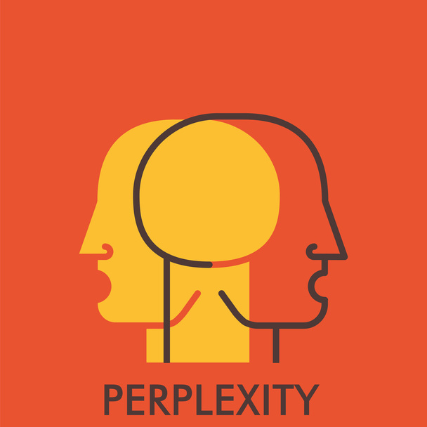 Perplexity. Line icon with flat design elements. Flat icon. Flat Design. Icon concept. - Διάνυσμα, εικόνα