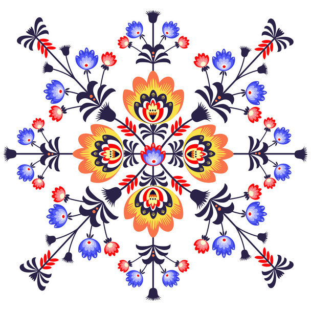 Λαογραφικό μοτίβο με λουλούδια - Διάνυσμα, εικόνα