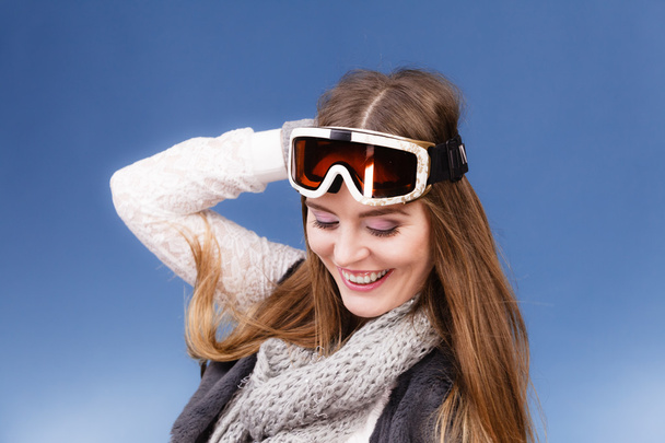 Woman wearing  ski googles - Photo, Image
