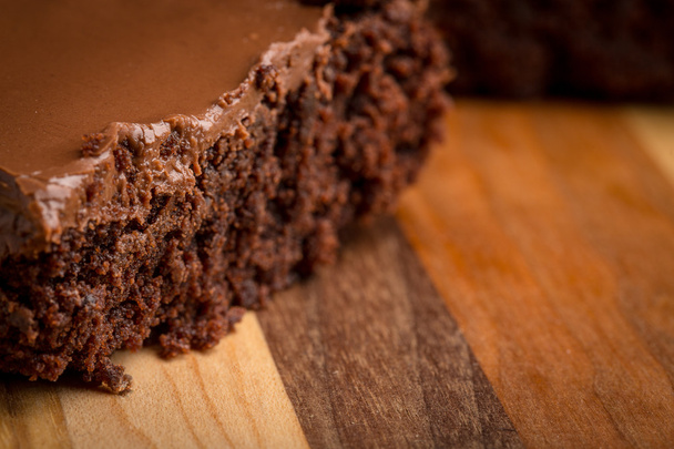 Chocolate Fudge Brownies on wood cutting board - Photo, Image