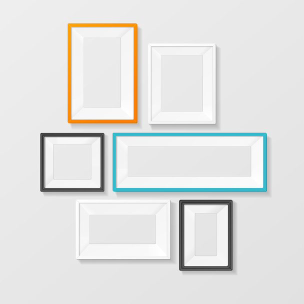 Colorful Picture Frame Template Set. Vector - Вектор,изображение
