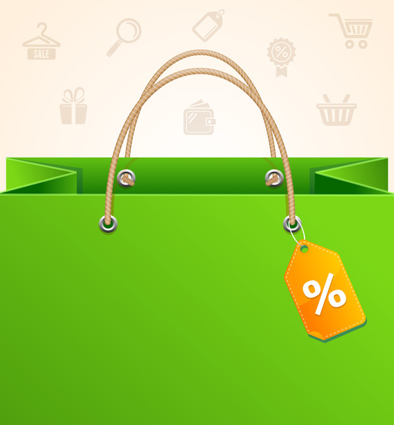 Paper Bag Background Sale. Vector - Διάνυσμα, εικόνα