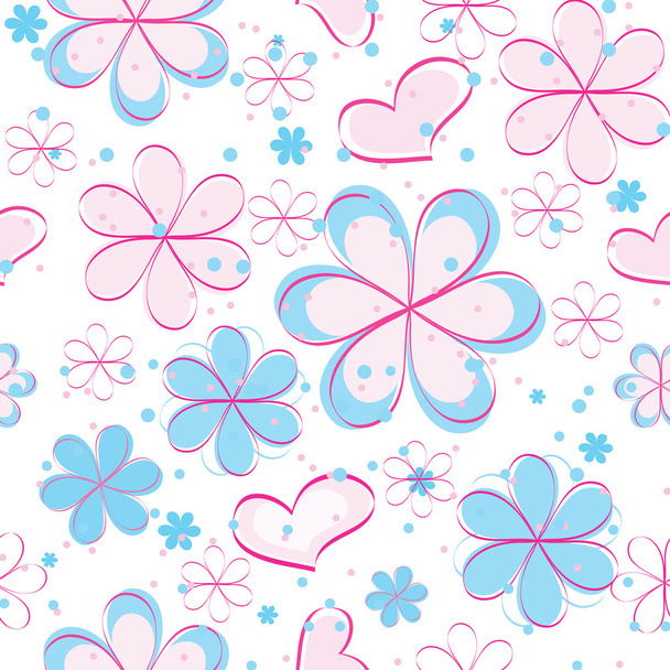 Vector seamless pattern with flowers - Vector, imagen