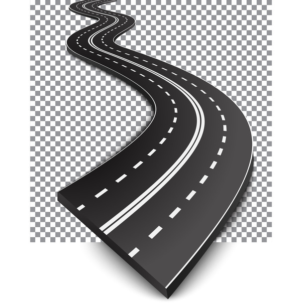Route courbe avec des marques blanches
 - Vecteur, image