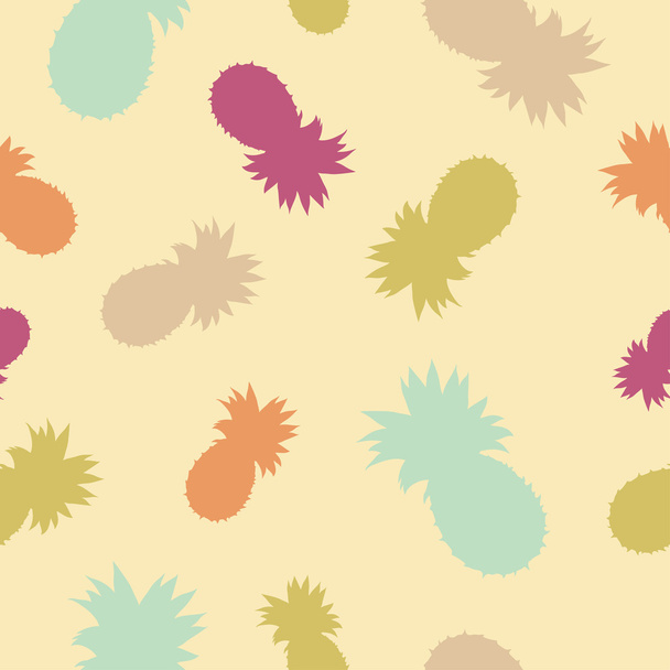 Seamless vector background with decorative pineapple. Print. Repeating background. - Διάνυσμα, εικόνα