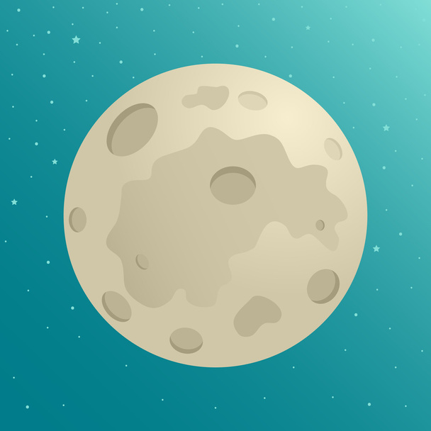Cartoon illustration of the moon - Vector, Image