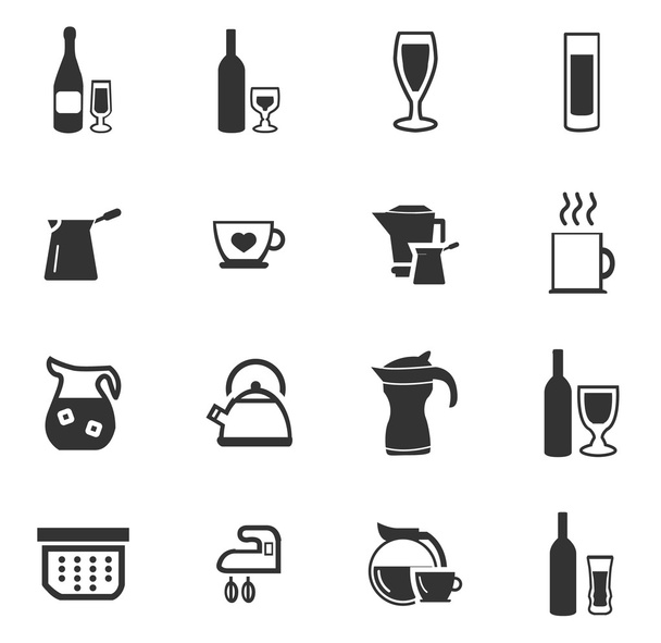 Utensili per la preparazione di bevande set di icone
 - Vettoriali, immagini
