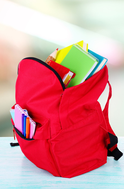 bag with school equipment - Foto, Imagem