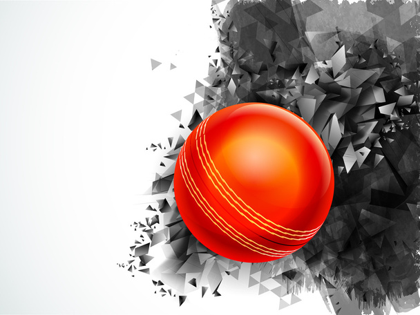 Glossy Ball for Cricket Sports concept. - Vector, Image