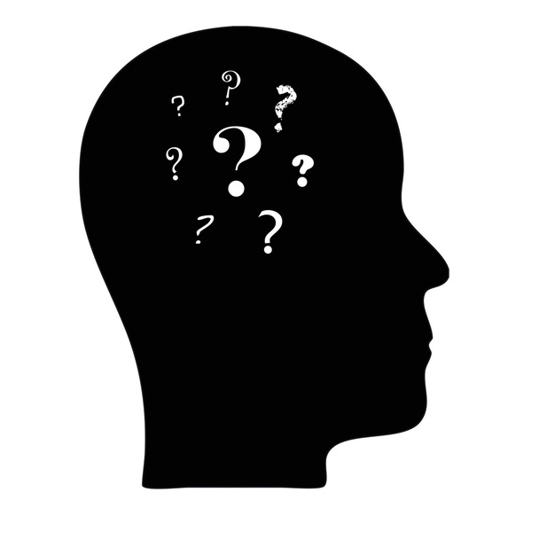 Head silhouette with questions marks - Photo, Image