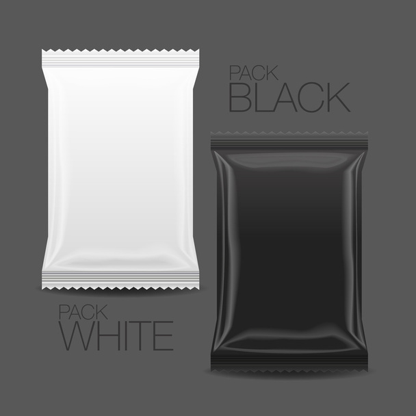 Blank Foil Food Snack pack For Chips, Spices, Coffee, Salt, and other products. - Vector, Image