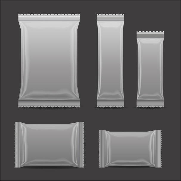 Blanco y negro Embalaje en blanco maqueta, 3D, vector
 - Vector, imagen