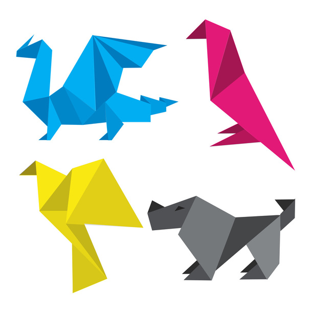 Origami in printing inks. - Vector, Image