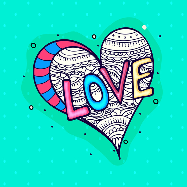 Colorful text Love for Valentine's Day celebration. - Wektor, obraz
