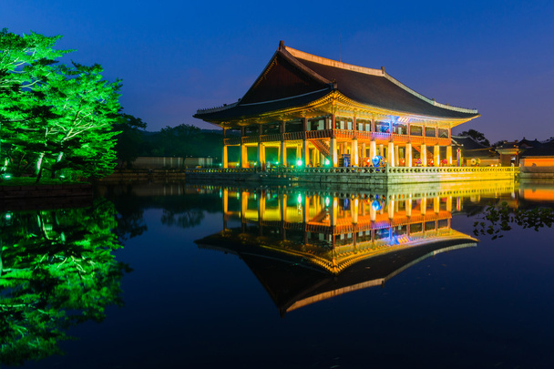 Korea,Gyeongbokgung palace at night in Seoul, South Korea. - Photo, Image