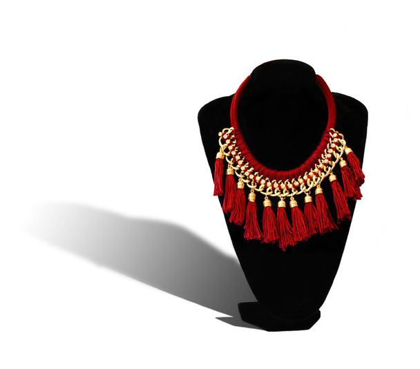 red necklace with shadow - Photo, Image