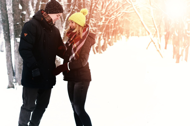 couple heterosexual on street winter - Photo, Image