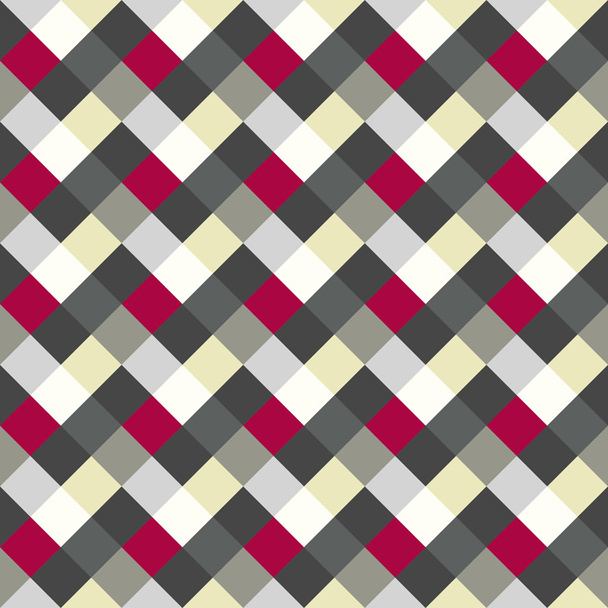 Seamless geometric checked pattern. Diagonal square, braiding, woven line background. Patchwork, rhombus, staggered texture. Red, white, gray, cold colored. Winter theme. Vector - Vector, Image