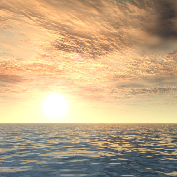 Eine wunderschöne Meereslandschaft bei Sonnenuntergang - Foto, Bild