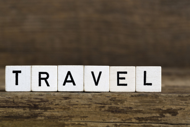 The word travel written in cubes - Photo, Image