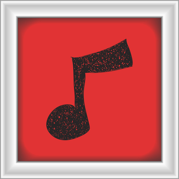 Simple doodle of a music note - Vector, Image