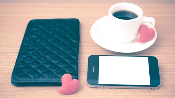 coffee,phone,wallet and heart - Foto, Imagem