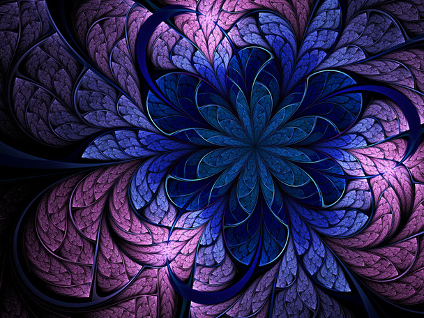 Σκούρο φράκταλ λουλούδι, ψηφιακό έργο τέχνης για δημιουργικό γραφικό σχεδιασμό - Φωτογραφία, εικόνα