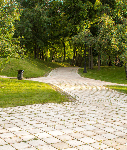 stone-paved alley in the park - Fotó, kép