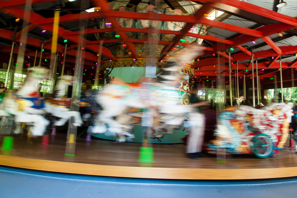 Movement is seen in a carousel horse - Photo, Image