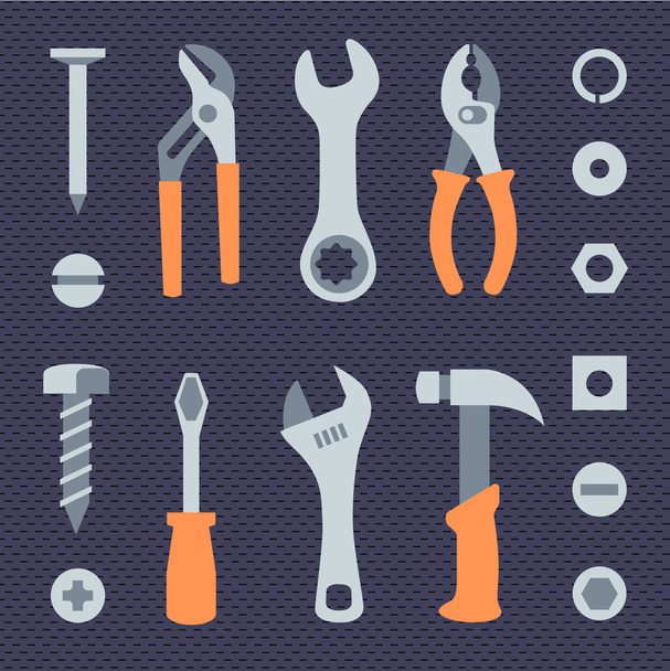 Reparaturwerkzeuge einfache Symbole gesetzt - Vektor, Bild