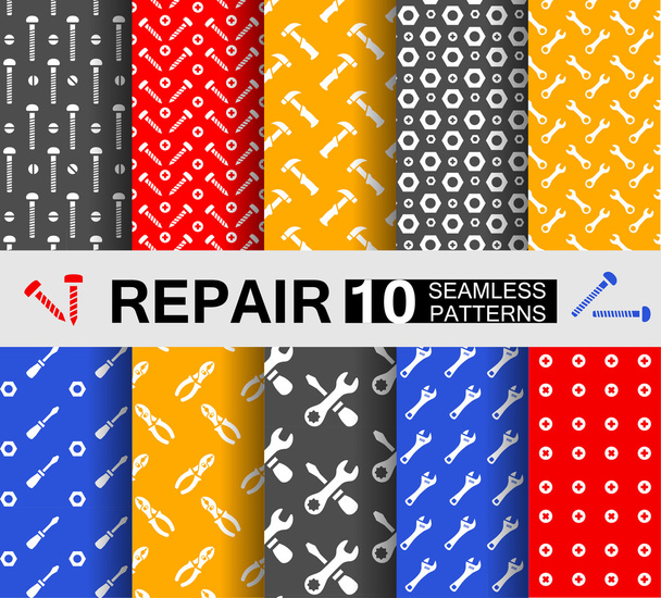 Reparar diez patrones sin costura
 - Vector, Imagen
