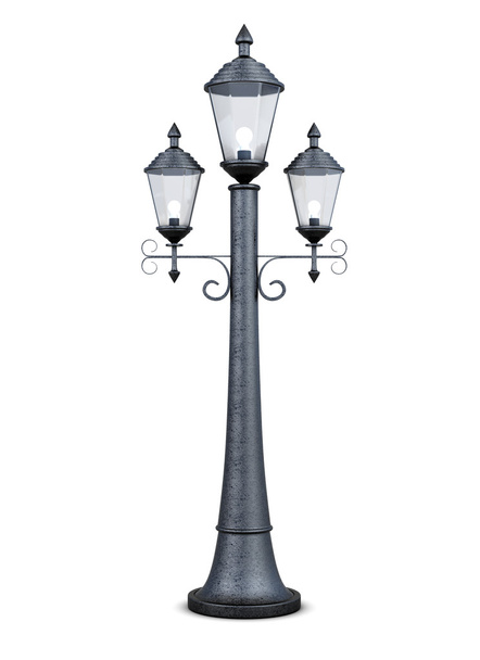 Vintage street lamp isolated on white background. 3d rendering - Photo, Image