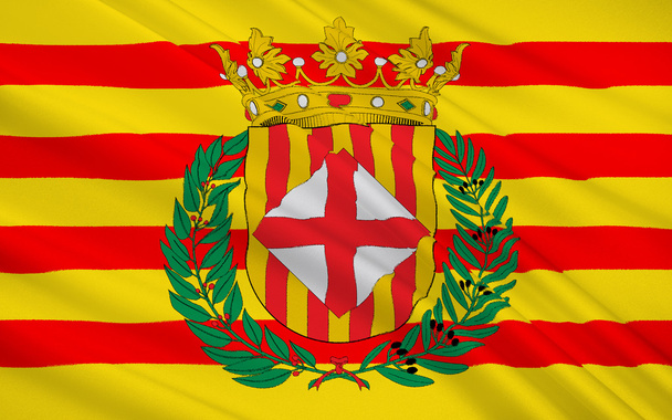 Flag of Barcelona is a province of eastern Spain - Photo, Image