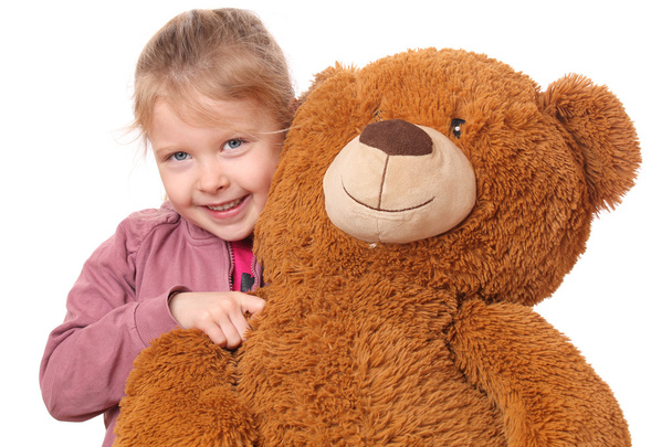 Girl with teddy bear - Foto, imagen