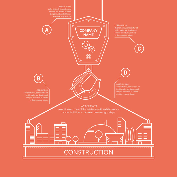 Construction. Infographics.Elements for card - Vector, Image