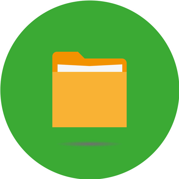Yellow directory on a green background. With shadow - Vector, Image