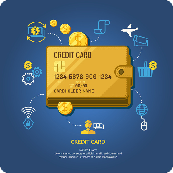 Credit card. Zakelijke infographics. - Vector, afbeelding
