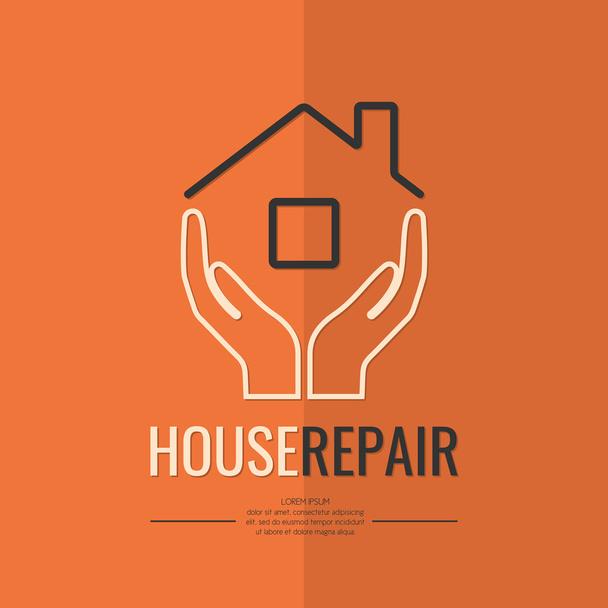 Logo linéaire réparations à domicile et réparations de plomberie
 - Vecteur, image