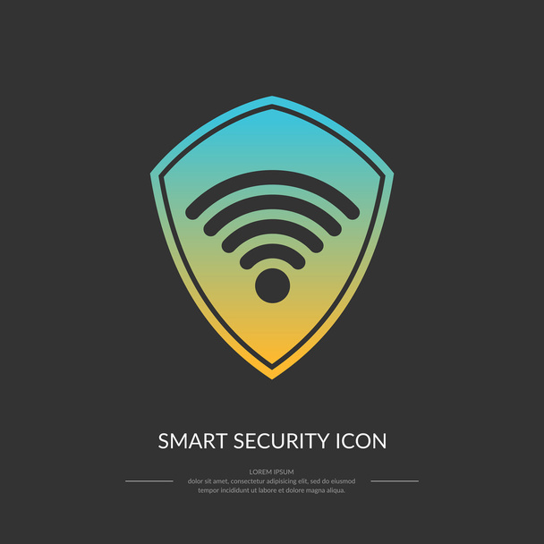 Smart protection connection the icon - Vector, Image