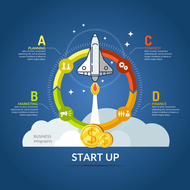 Start up. Income and success. - Vector, Image