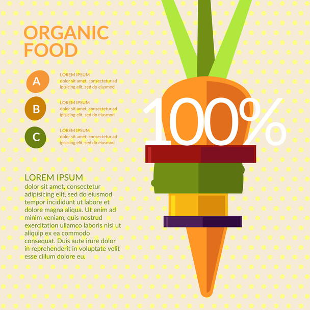 Organic food. Elements and icons for cards - Vector, Image
