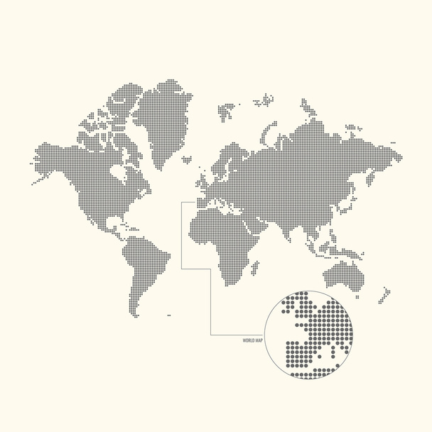 点線の世界地図. - ベクター画像