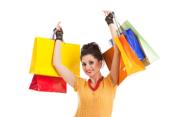 Fashion woman with color packages - Photo, Image