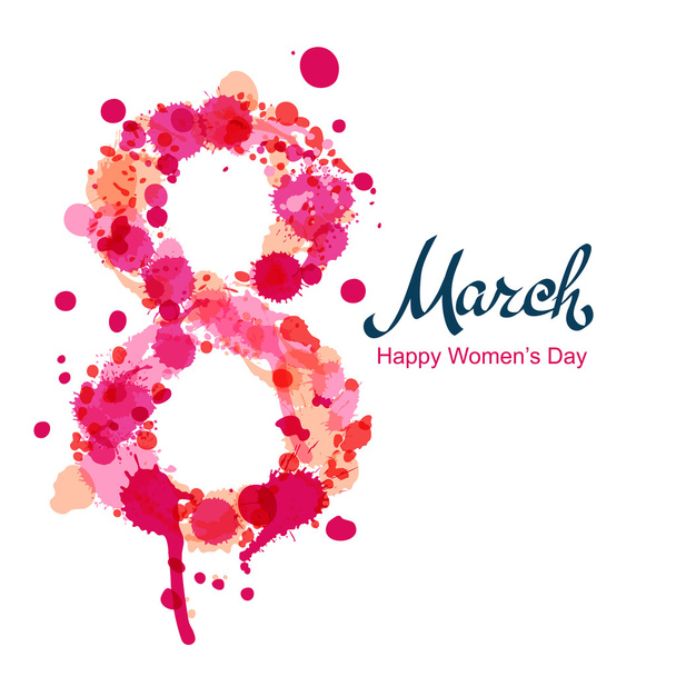 8 March greeting card, International Women's Day. - Vektori, kuva