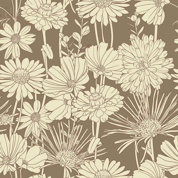 Floral seamless wallpaper - Vetor, Imagem