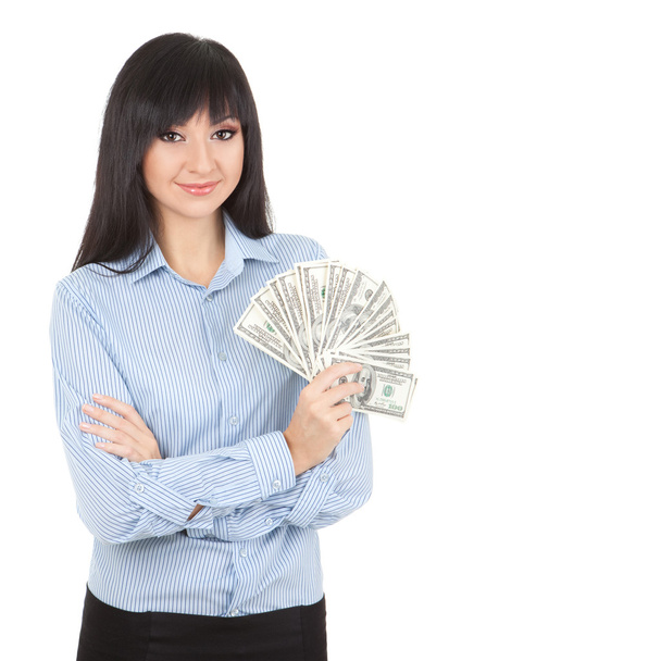Young business woman with money - Foto, Bild