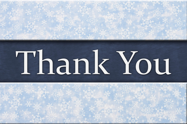Blauwe sneeuwvlok achtergrond met dankbericht - Foto, afbeelding