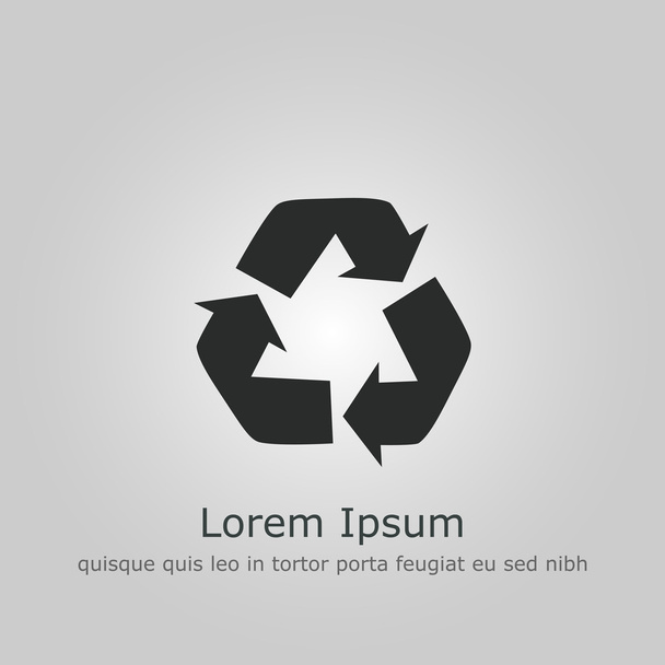 recycle icon, on grey background, dark outline, example text - Vector, Image